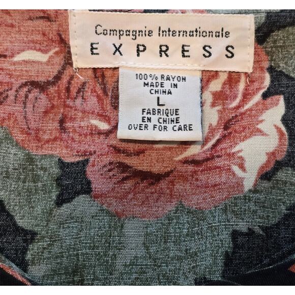 VGT Campagnie Internationale Express Womens Whimsical Top Bishop Sleeve L Floral - Picture 3 of 10